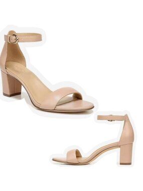 Naturalizer Dress Sandals Tan Low Block Heels  Size 10